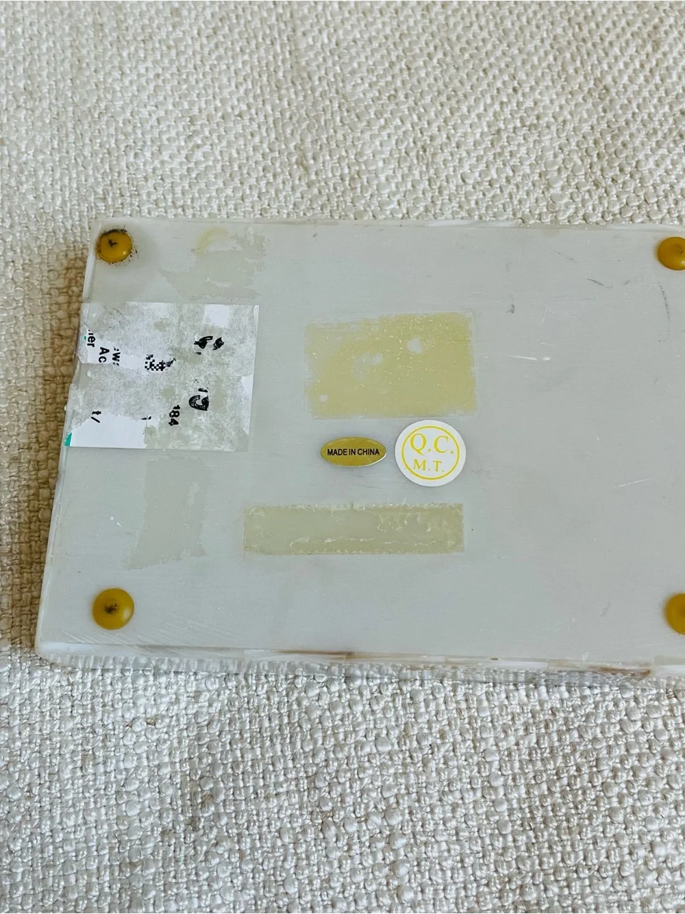 Mother-of-Pearl Inlay Mosaic Decorative Catch-all/Jewelry Tray in Pearl White